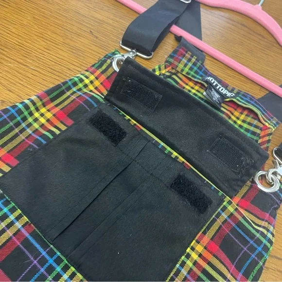 Hot Topic Rainbow Grid Utility Shortalls S - Picture 16 of 16